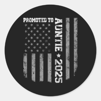 Sticker Rond Drapeau Vintage Américain 2025 Promu À Tante Est