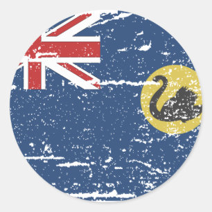 Sticker Rond Drapeau vintage d'Australie occidentale