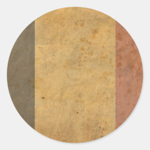 Sticker Rond Drapeau vintage de la Belgique