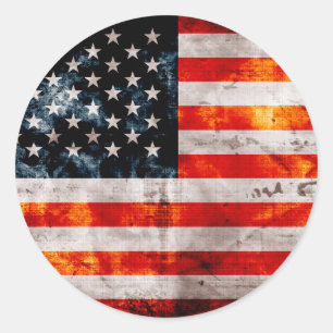 Sticker Rond Drapeau Vintage patiné