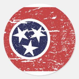 Sticker Rond Drapeau vintage TENNESSEE
