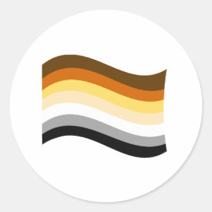 Sticker Rond Drapeau Wavy de la fierté de l'ours