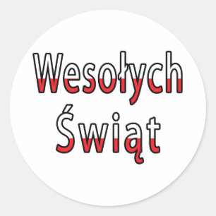 Sticker Rond Drapeau Wesolych Swiat