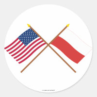 Drapeaux croisés États-Unis et Pologne