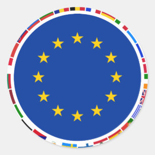Sticker Rond Drapeaux de l'Union européenne