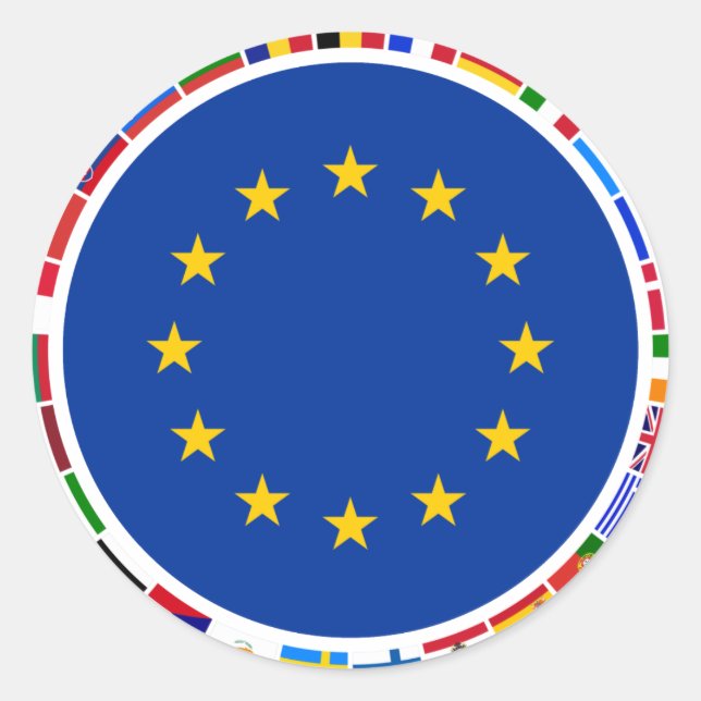 Sticker Rond Drapeaux de l'Union européenne (Devant)