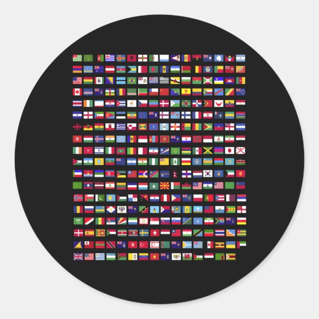 Sticker Rond Drapeaux Des Pays Du Monde 287 Drapeau Inter (Devant)