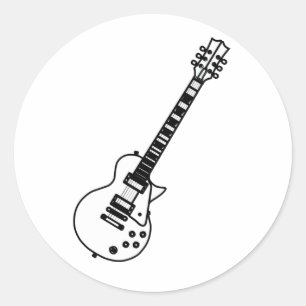 Sticker Rond Drawing de Guitar