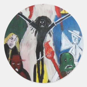 STICKER ROND DREAD AS RED HEAD JESUS