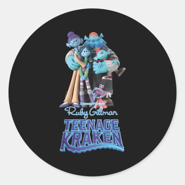 Sticker Rond Dreamworks Ruby Gill Nage Kraken The Gills (Devant)