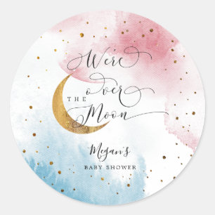 Sticker Rond Dreamy Blue Rose sur le Baby shower de garçon de l