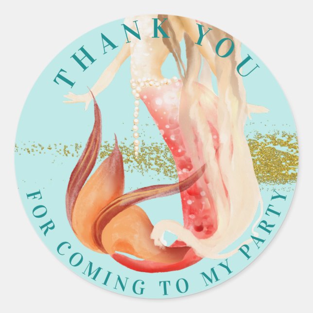 Sticker Rond Dreamy Mermaid Merci (Devant)