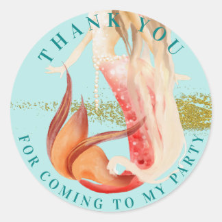 Sticker Rond Dreamy Mermaid Merci