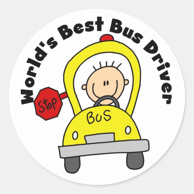 Sticker Rond Driver du Meilleur Bus (Devant)