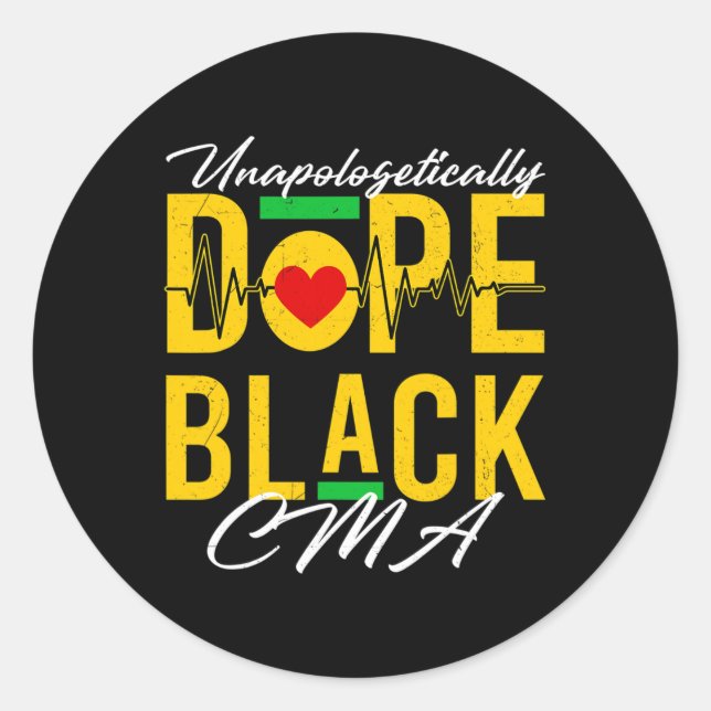 Sticker Rond Drogue sans remords Black Cma Nurse Médicale Afri (Devant)