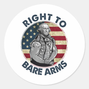 Sticker Rond Droit Aux Armoiries Nues 4 juillet Gymnase Amusant