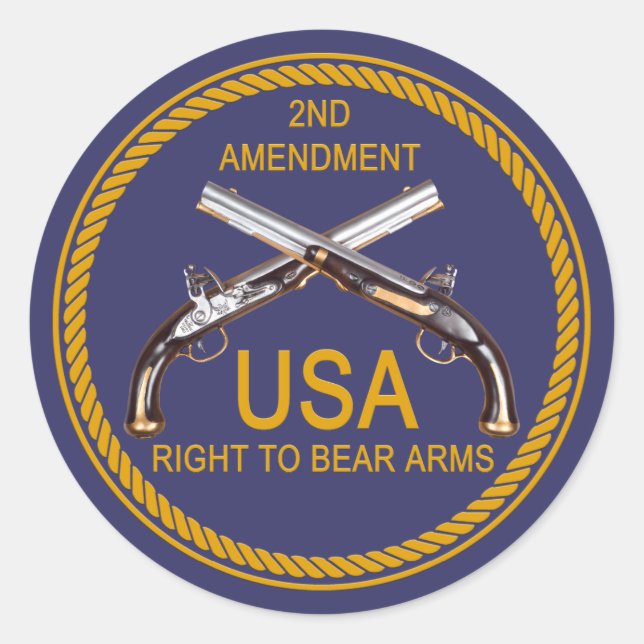 Sticker Rond Droit De Porter Des Armes 3 (Devant)