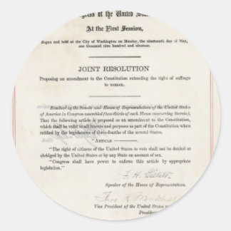 Sticker Rond Droit de vote des femmes - 19e amendement