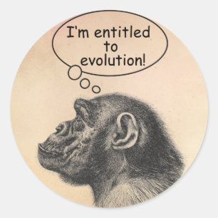 Sticker Rond Droit d'évolution de grande singe