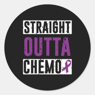 Sticker Rond Droit Outta Chemo Cancer pancréatique Survivant
