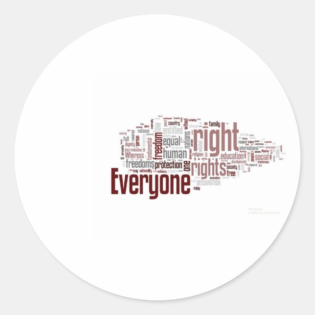 Sticker Rond Droits de l'homme (Devant)