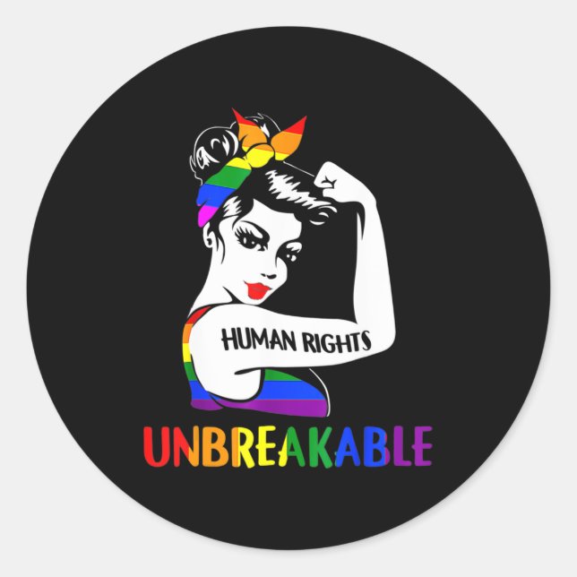 Sticker Rond Droits de l'Homme : un mois de la fierté LGBT 2022 (Devant)