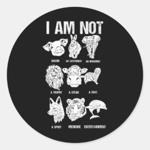 Sticker Rond Droits des animaux Protection des animaux Go Vegan
