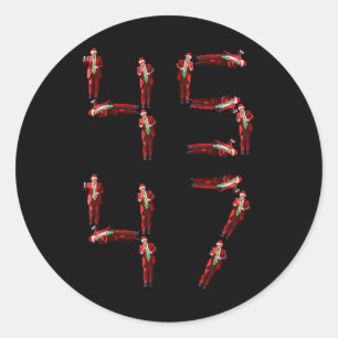 Sticker Rond Drôle 45 47 Trump Dance Noël Noël Noël Noël Noël N
