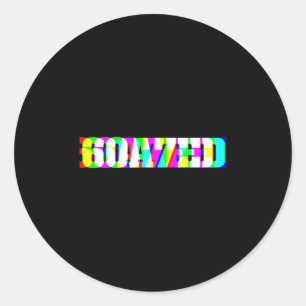 Sticker Rond Drôle 67 Mème 6oa7ed Glitch Art Argot Rétro Goated
