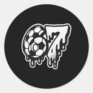 Sticker Rond Drôle 67 Mème Argot Football Crème Glacée Goutte S
