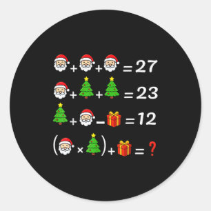 Sticker Rond Drôle 67 Meme Noël Prof de Mathématiques Santa Six