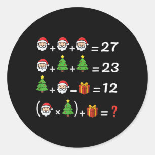 Sticker Rond Drôle 67 Meme Noël Prof de maths Santa Six Sept