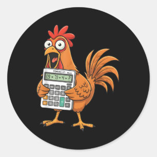 Sticker Rond Drôle 67 Mème Pemdas Prof de Maths Six Sept Poulet