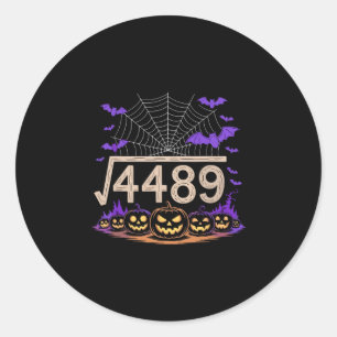 Sticker Rond Drôle 67 Mème Prof de maths 6 7 Halloween Carré Ro