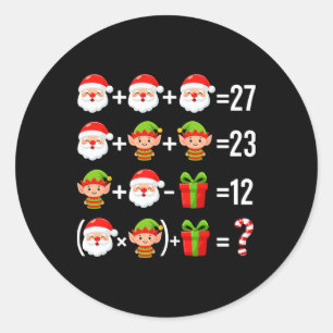 Sticker Rond Drôle 67 Meme Santa Prof de Maths Noël Six Sept