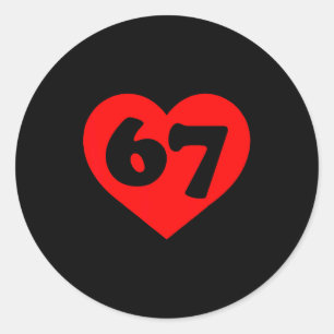Sticker Rond Drôle 67 Mème Six Sept Couples Correspondants Sain