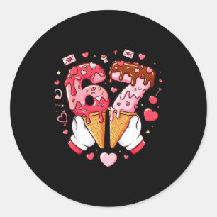 Sticker Rond Drôle 67 Mème Six Sept Crème Glacée Couples Corres