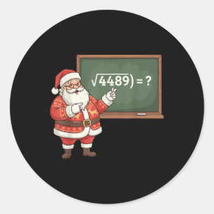 Sticker Rond Drôle 67 Mème Six Sept Prof de Maths Noël Gen
