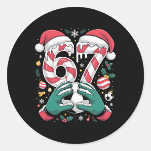 Sticker Rond Drôle 67 Six Sept Gardien de but de football Drôle