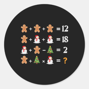 Sticker Rond Drôle 6 7 Mème Noël Ordre Des Opérations Mathémati