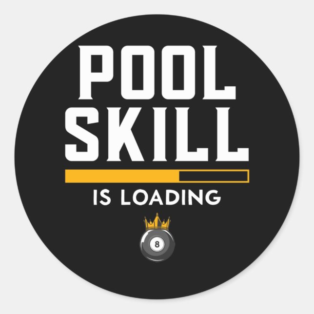Sticker Rond Drôle 8 Ball Citation Sports Billard Piscine (Devant)