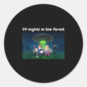 Sticker Rond Drôle 99 Nuits En Forêt Anniversaire Pour Les Jeun