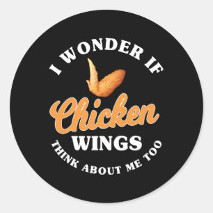 Sticker Rond Drôle Ailes De Poulet Dit Hot Wing Fast Food