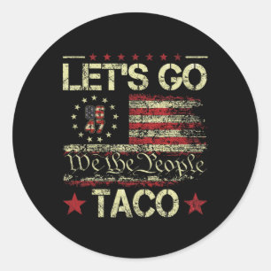Sticker Rond Drôle Allons-y Taco 7
