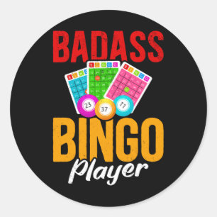 Sticker Rond Drôle Bingo Balls Sarcastique Joueur de Bingo