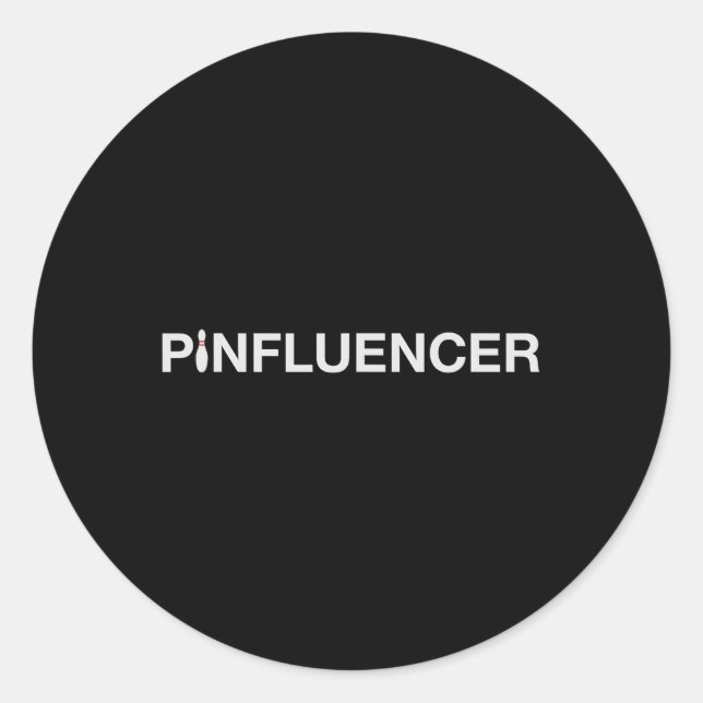 Sticker Rond Drôle Bowling Design Pinfluencez Pour Bowlers (Devant)