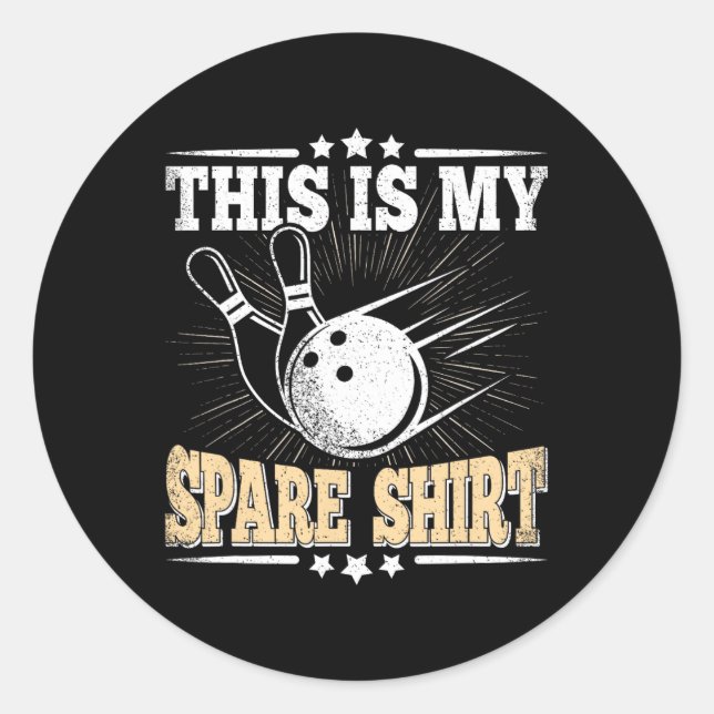 Sticker Rond Drôle Bowling Lover Bowler C'Est My Spare 3 (Devant)