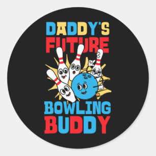 Sticker Rond Drôle Bowling Toddler Le Futur Bowling Buddy de pa