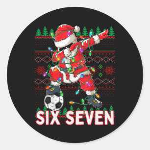 Sticker Rond Drôle Bruh Foot Santa 67 Mème Noël Xmas Pyj