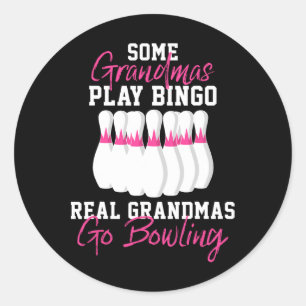 Sticker Rond Drôle cadeau Bowling pour grand-mère